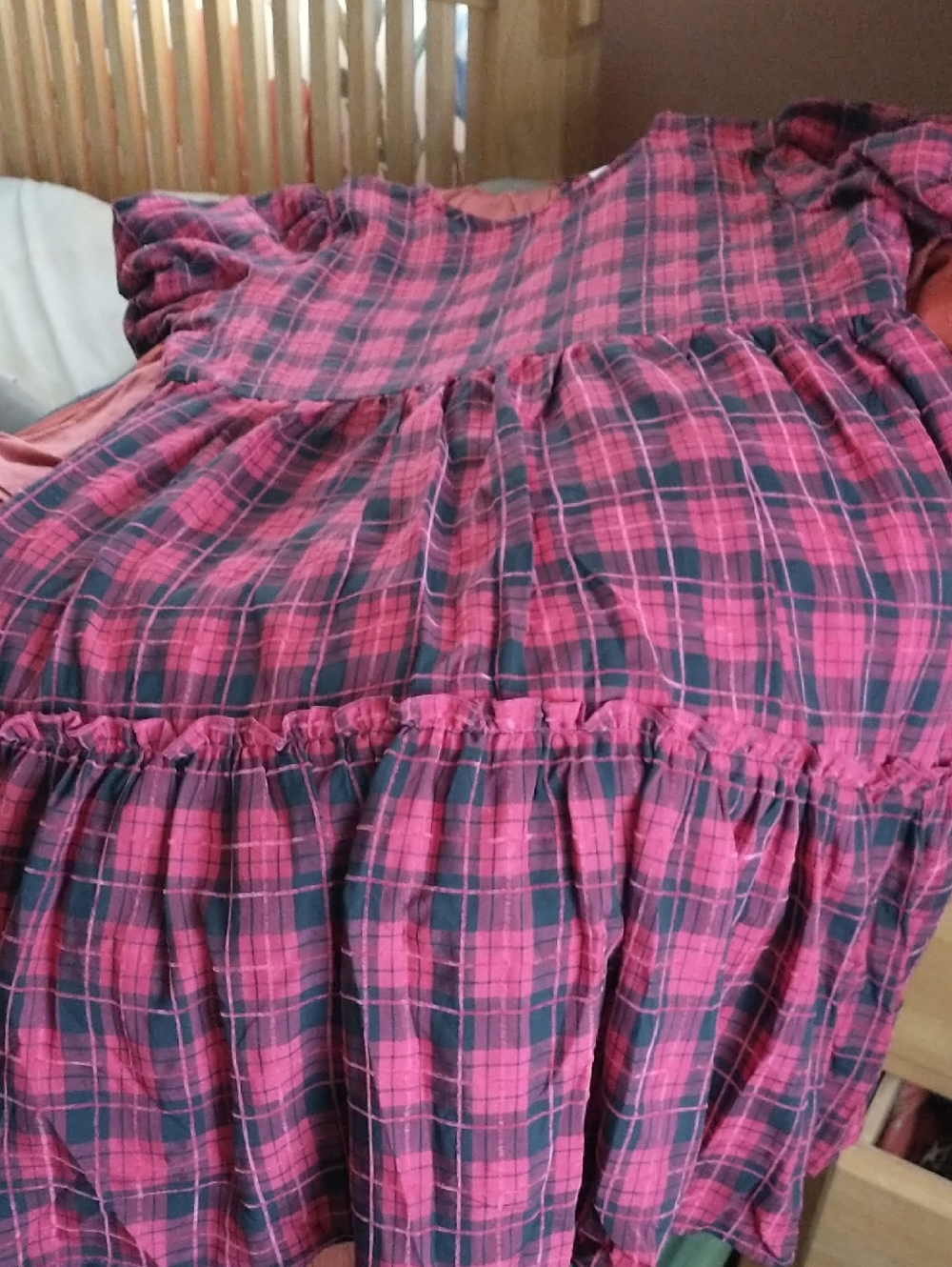 Plaid Baby doll dress with Sleeves